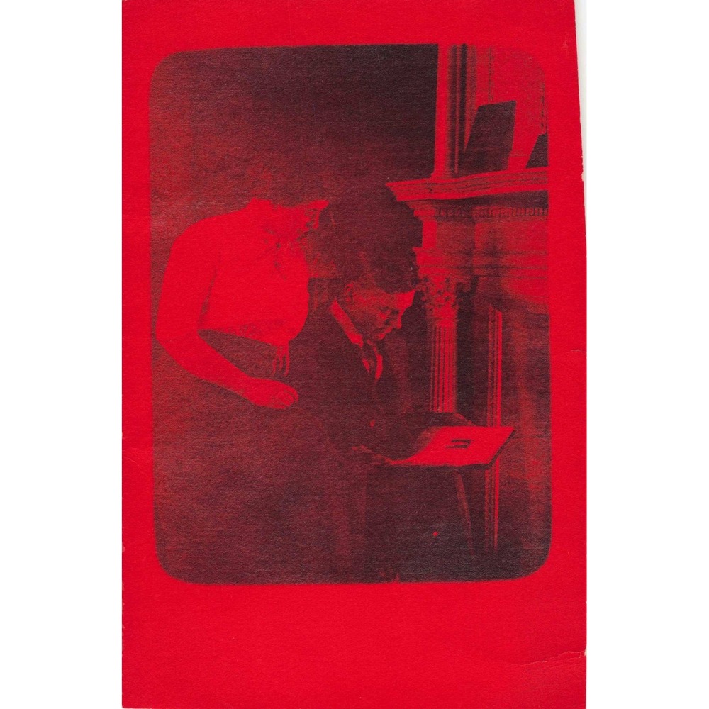 Vintage Red Postcard Fireplace Scene Couple Reading Handwritten Message VG- - Picture 1 of 2